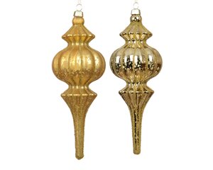 Ornament kunststof - B7xH17cm Licht goud - 2 Varianten - afbeelding 1