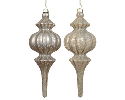 Ornament kunststof - B7xH17cm Parel - 2 Varianten - afbeelding 1