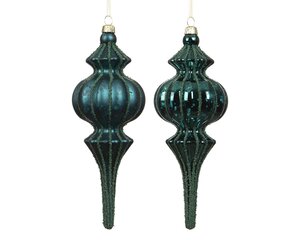 Ornament kunststof - B7xH17cm Smaragdgroen - 2 Varianten - afbeelding 1