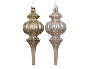 Ornament kunststof - B7xH17cm Smokey parel - 2 Varianten - afbeelding 1