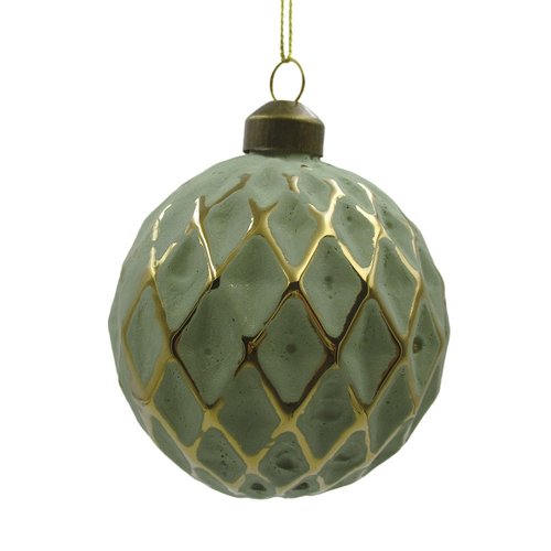 Ornament Matt Ruit Groen - H 8 x D 8 cm