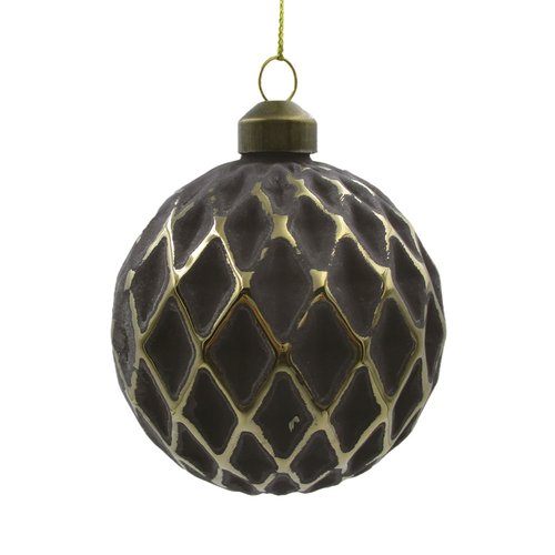 Ornament Matt Ruit Zwart - H 8 x D 8 cm