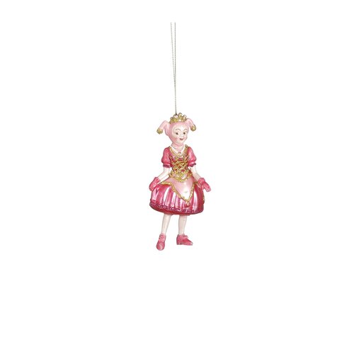 Ornament Pardijn glas roze - l5xb4xh12,5cm