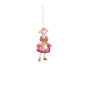 Ornament Pardijn glas roze - l5xb4xh12,5cm
