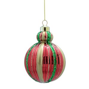 Ornament rond deco D 8 cm rood