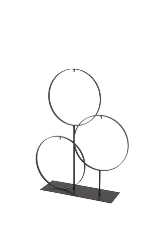 Ornament standaard 3-ring B 35 x H 47 cm black - afbeelding 1
