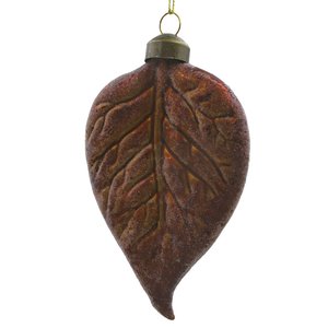 Ornament sugar blad 11,5 cm bruin goud