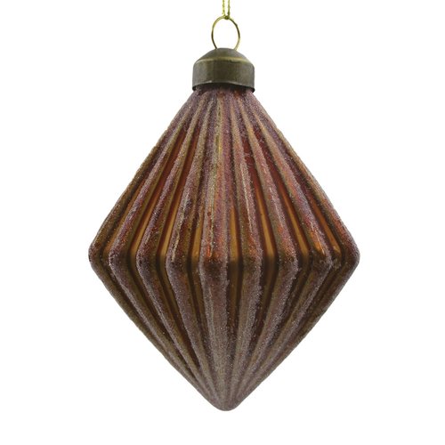 Ornament Sugar Diamant Bruin/Goud - H 11 x D 7,5 cm