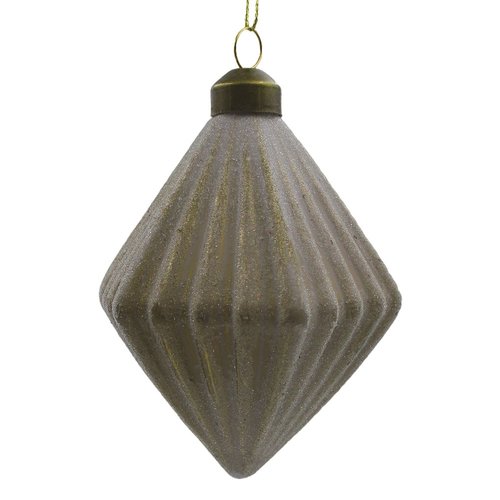 Ornament Sugar Diamant Crème/Goud - H 11 x D 7,5 cm