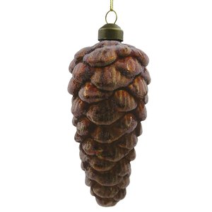 Ornament sugar kegel D 6 x H 13,5 cm bruin goud