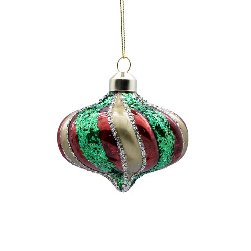 Ornament tol D 8 cm rood