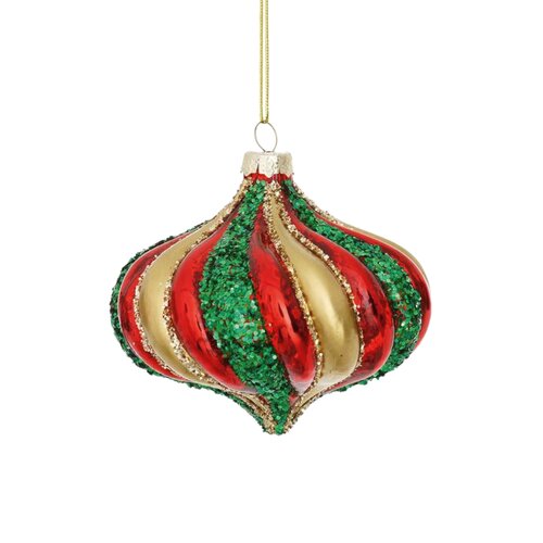 Ornament tol rood - D 8 cm