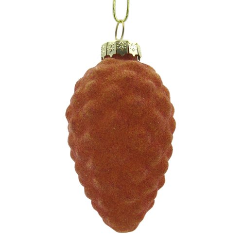 Ornament Velvet Kegel Amber - H 8 x D 5 cm
