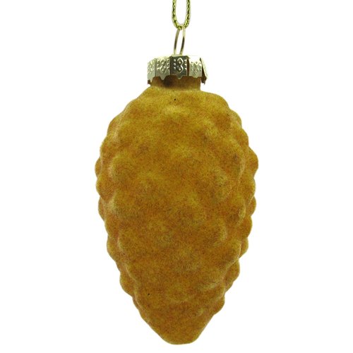 Ornament Velvet Kegel Oker - H 8 x D 5 cm