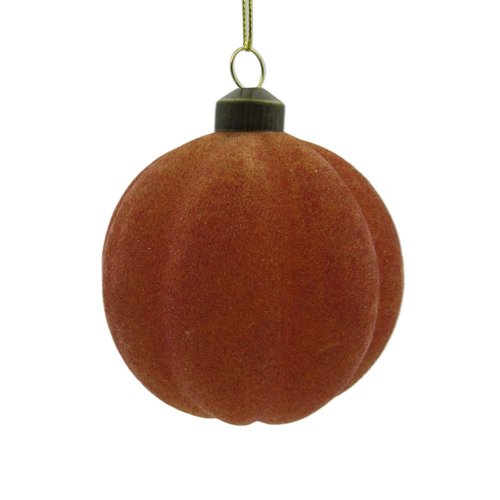 Ornament Velvet Pompoen Amber - H 8 x D 8 cm