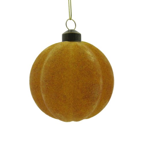 Ornament Velvet Pompoen Oker - H 8 x D 8 cm