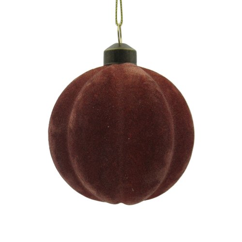 Ornament Velvet Pompoen Oud roze - H 8 x D 8 cm
