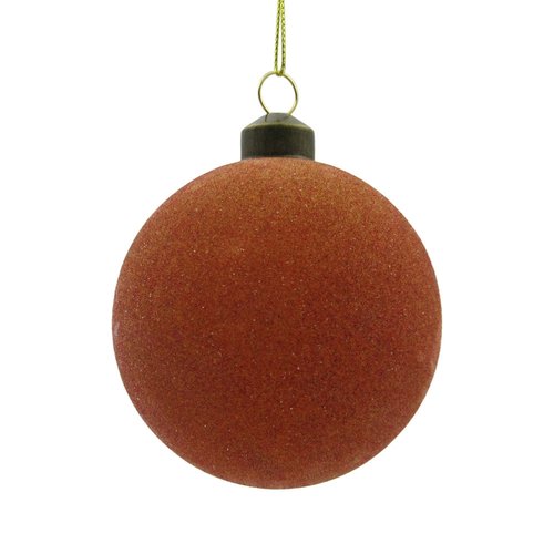 Ornament Velvet Rond Amber - H 8 x D 8 cm