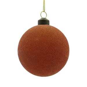 Ornament Velvet Rond Amber - H 8 x D 8 cm