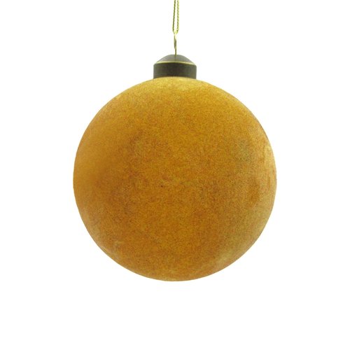 Ornament Velvet Rond Oker - H 10 x D 10 cm