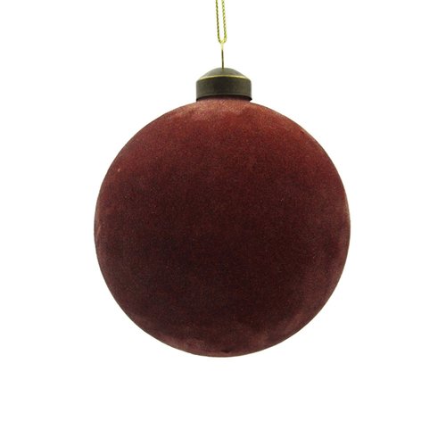 Ornament Velvet Rond Oud roze - H 10 x D 10 cm