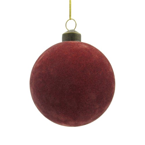 Ornament Velvet Rond Oud roze - H 8 x D 8 cm