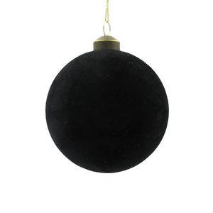Ornament Velvet Rond Zwart - H 10 x D 10 cm
