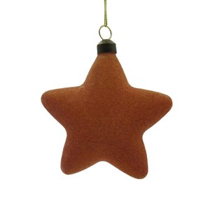 Ornament Velvet Ster Amber - 10 x 10 x 3 cm
