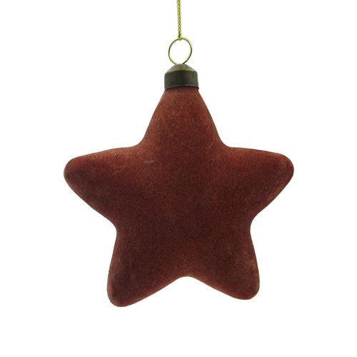 Ornament Velvet Ster Oud roze - 10 x 10 x 3 cm