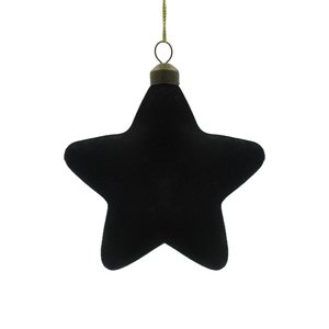 Ornament Velvet Ster Zwart - 10 x 10 x 3 cm