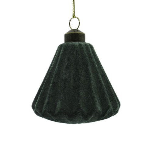 Ornament Velvet Waaier Donkergroen - H 8 x D 8 cm