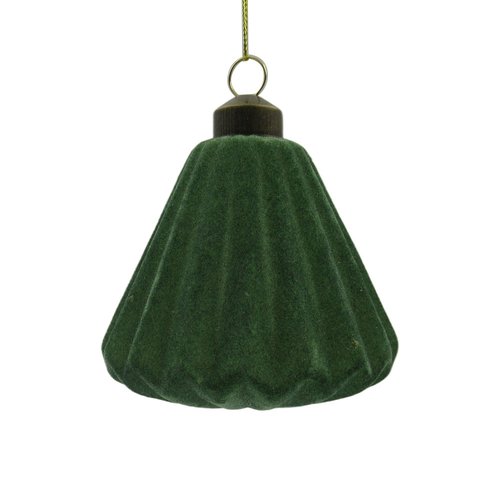 Ornament Velvet Waaier Mosgroen - H 8 x D 8 cm