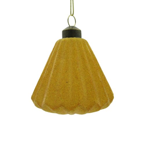Ornament Velvet Waaier Oker - H 8 x D 8 cm