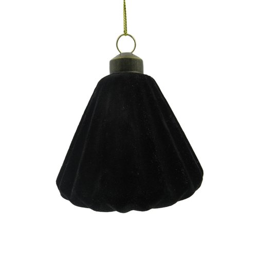 Ornament Velvet Waaier Zwart - H 8 x D 8 cm
