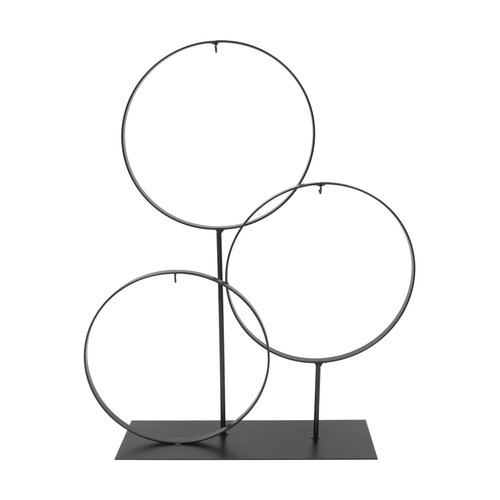 Ornamentstandaard 3-ring - B35xH47cm Zwart - afbeelding 2