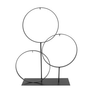 Ornamentstandaard 3-ring - B35xH47cm Zwart - afbeelding 2