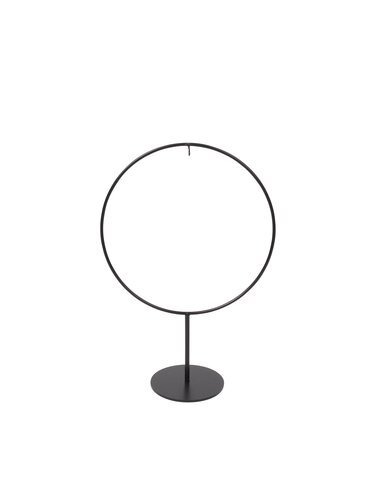 Ornamentstandaard cirkel - D22xH32cm Zwart - afbeelding 1