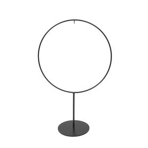 Ornamentstandaard cirkel - D22xH32cm Zwart - afbeelding 2