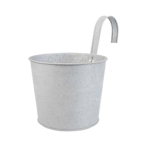 Oud zink bloempot met haak