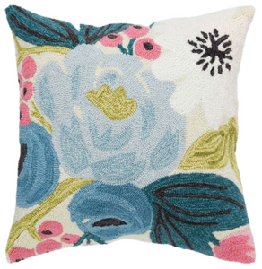 Outdoor kussen, Blue Flowers - 45 x 45 cm