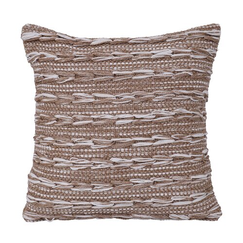 Outdoor kussen woven 45 x 45 cm white/sand