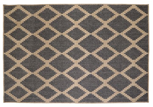 Outdoor vloerkleed 160x230cm diamond natural/black
