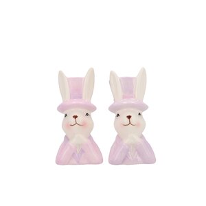 Paashaas hoed paars - H 11 x B 6 cm