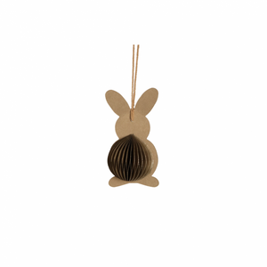 Paashaas papier 4 stuks beige - H 12 cm - afbeelding 1