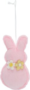 Paashanger haasje 10cm - linnen - afbeelding 2