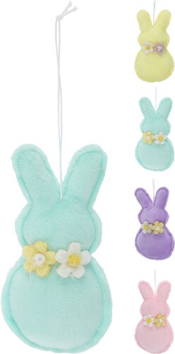 Paashanger haasje 10cm - linnen - afbeelding 1