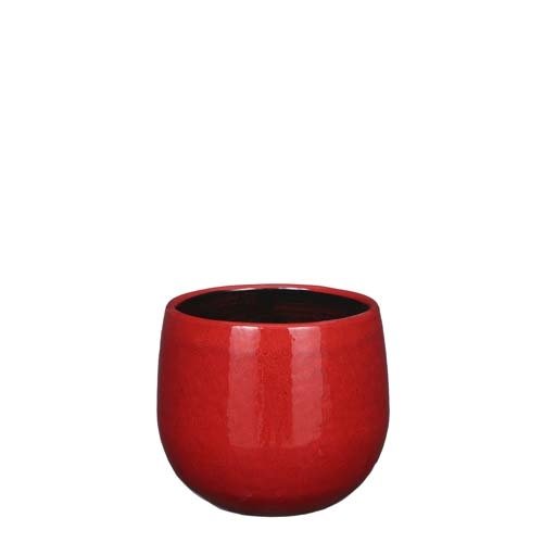 Pablo pot rond rood - h14xd16cm