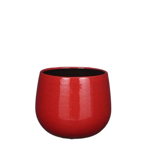 Pablo pot rond rood - h16xd18cm