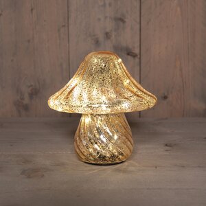 Paddenstoel glas 19x19cm goud - afbeelding 2