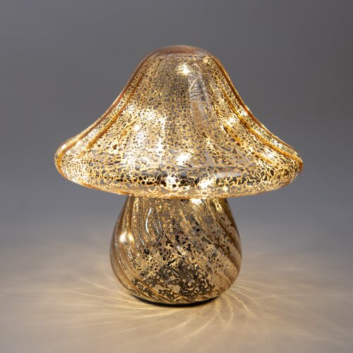 Paddenstoel glas 19x19cm goud